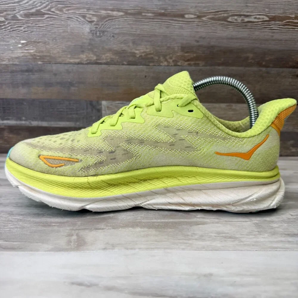 Hoka Clifton 9 Women's Size 9.5 Lime Green Running Shoes Cushioned‎ 1127896 LCS
